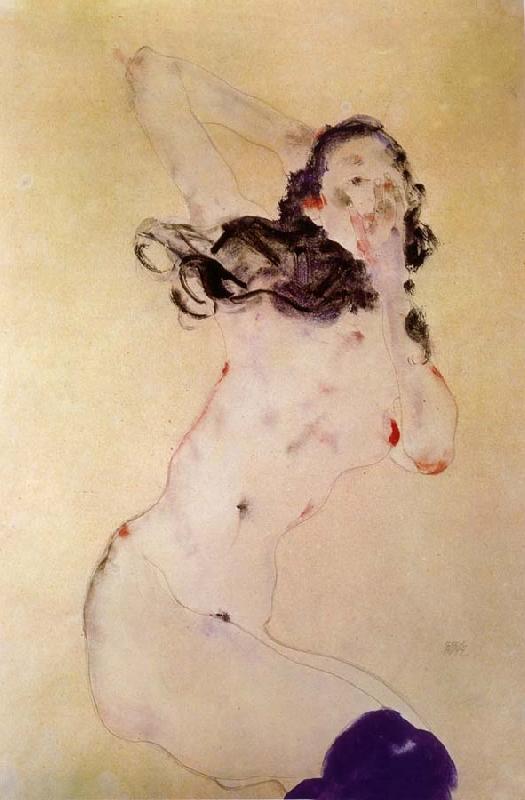 Egon Schiele Female Nude with Blue Stockings France oil painting art